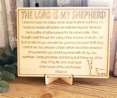 The Lord is My Shepherd Prayer Psalm 23 Display on Stand - Etsy