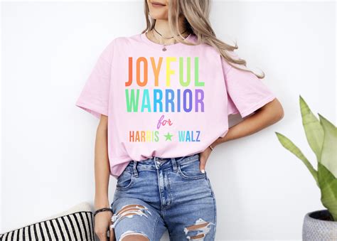 Joyful Warrior For Kamala Harris Tim Walz 2024 UNISEX T Shirt Up To 4XL