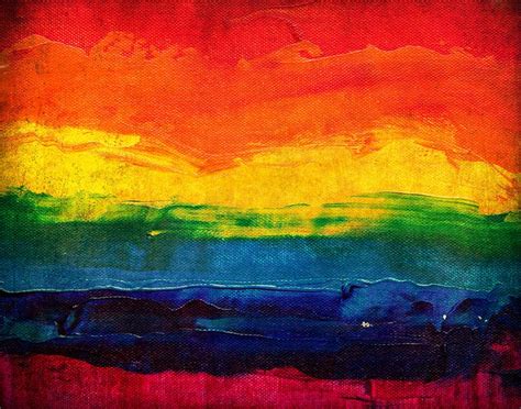 Canvas Of Rustic Rainbow Flag Digital Painting Gay Pride Art With Museum Quality Canvas Singles