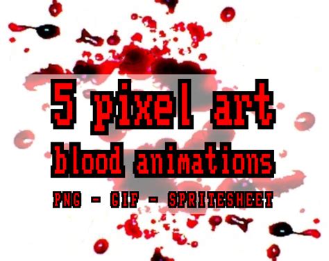 Pixel Art Blood Animations Pack 1 By Swiss Arcade Game Entertainment