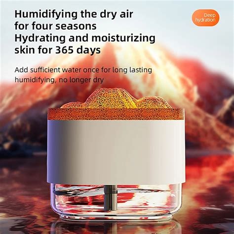 300ml 7 Colorful Lights Volcano Flame Diffuser Volcano Humidifier