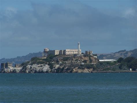 San Francisco Ca View Of Alcatraz Island From Fisherman S Wharf