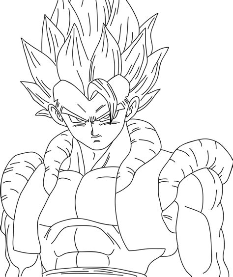 Dibujo De Goku Y Vegeta Fase De Dragon Ball Gt Para Pintar Y Colorear