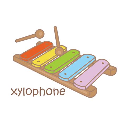 Alphabet X For Xylophone Vocabulary School Lesson Reading Cartoon