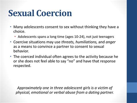 Sexual Coercion Assessment And Counseling For Adolescents Ppt Download