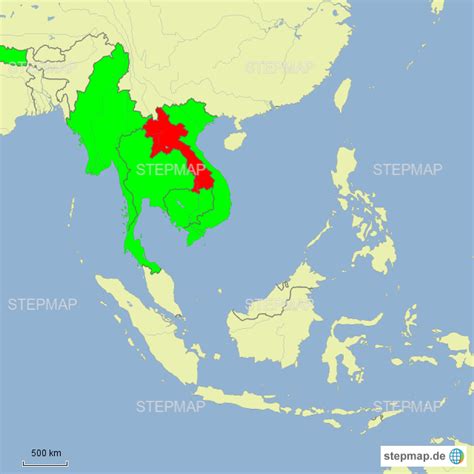 Stepmap Laos Landkarte F R Asien