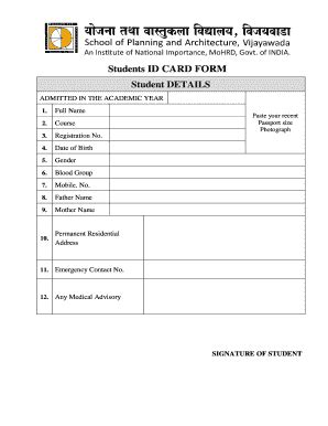 School Id Form Fill Online Printable Fillable Blank PdfFiller