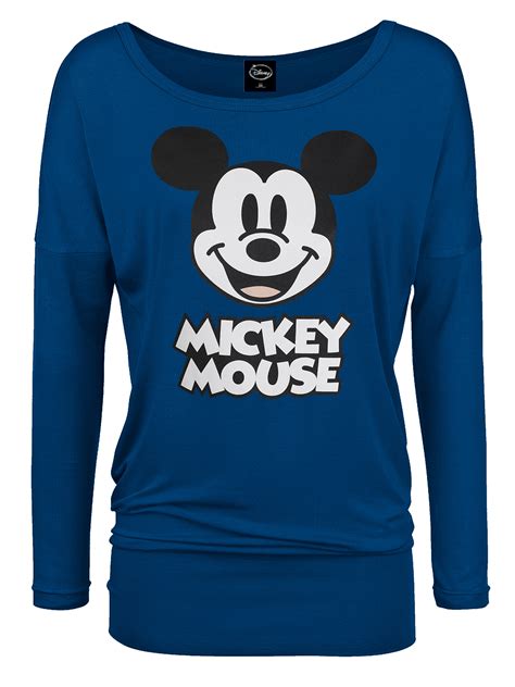 Mickey And Minnie Mouse Mickey Mouse Damen Langarmshirt Blau Napo Shop