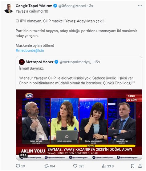 İYİ Parti Belediye Başkan Adayı Cengiz Topelden Mansur Yavaşa