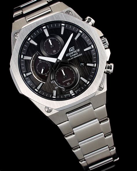 Casio Edifice Slim Line Efs S D Audf Tough Solar Black Dial