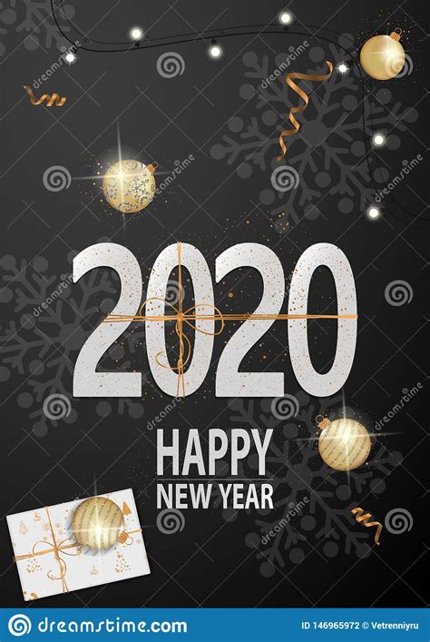 Tarjeta 2020 De Felicitaci N De La Feliz A O Nuevo Con La Muestra 2020