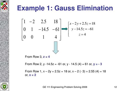 PPT - GAUSS ELIMINATION AND GAUSS-JORDAN ELIMINATION PowerPoint ...