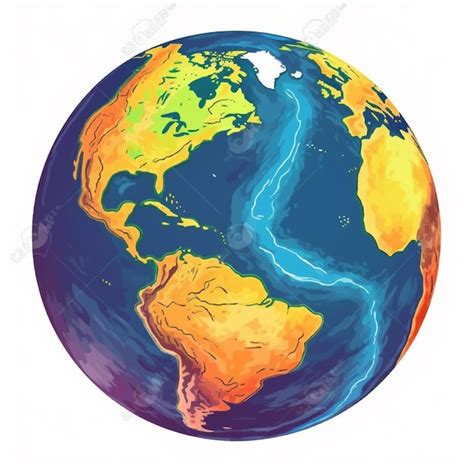 Premium AI Image | Drawing of the earth with the continents and continents.