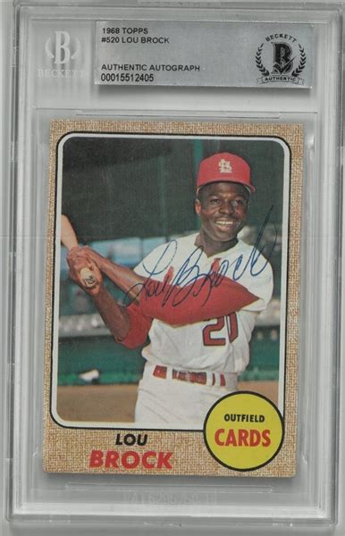 Lot Detail Lou Brock Autographed Topps