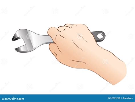 Hand With Wrench Stock Vector Illustration Of Person