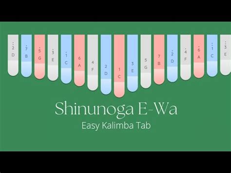 Shinunoga E Wa Fujii Kaze Easy Kalimba Tab Keylimba Tutorial