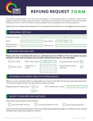 Fillable Online Refund Request Form Fax Email Print Pdffiller