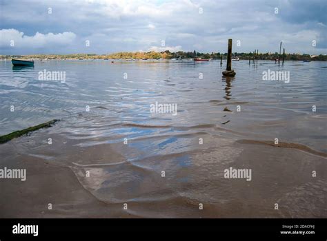 On The Edge Of The River Orwell At Pin Mill Suffolk Uk Stock Photo