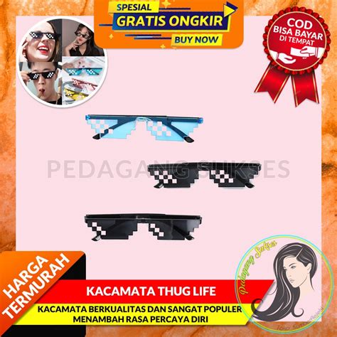 Jual Kacamata Thug Life Mosaic Sunglasses Kacamata Hitam Jaman Now