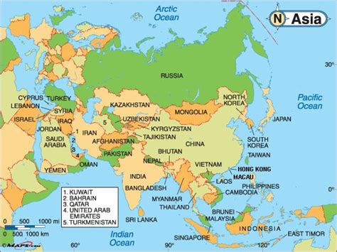 Asia And The South Pacific Political Map