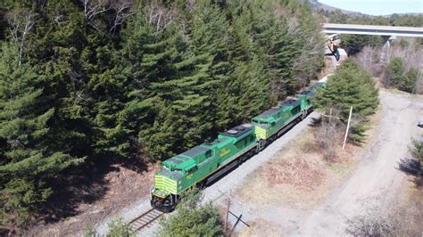 Nice Aerial 4K View Very Long Manifest Stack Train NBSR 120 At