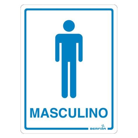 Placa Para Banheiro Masculino X Cm Bemfixa