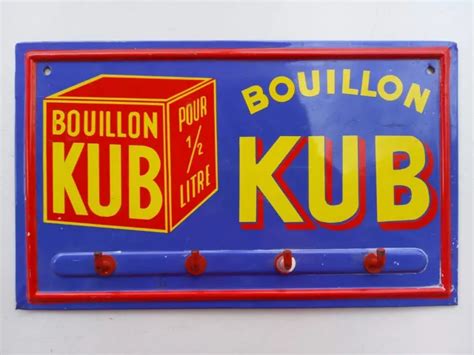 ANCIEN ACCROCHE TORCHONS BOUILLON KUB tôle publicitaire déco cuisine