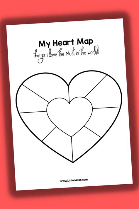 Heart Map Template for kids {Free Printable}