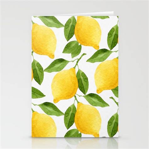 Watercolor Lemons Greeting Card By Helga Wigandt Set Of 3 Folded