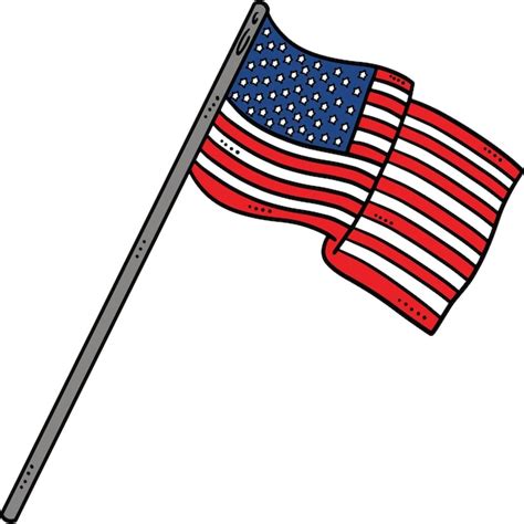 Premium Vector | This cartoon clipart shows a patriotic american flag ...