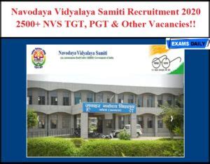 Navodaya Vidyalaya Recruitment Nvs Pgt Tgt Vacancies