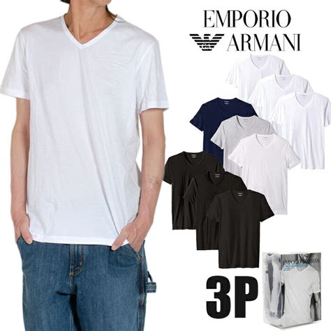 【楽天市場】エンポリオアルマーニ Tシャツ Emporio Armani 半袖 Tシャツ メンズ レディース Vネック 無地 大きいサイズ3p