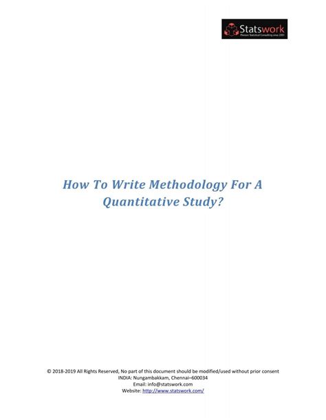 How To Write Methodology For A Quantitative Study