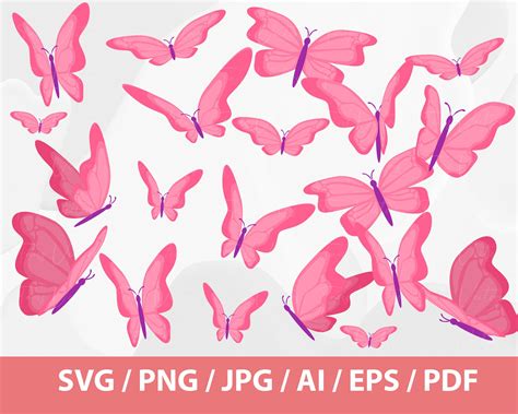 Pink Butterfly Vector Png