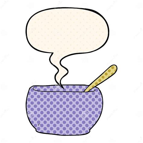 A Creative Cartoon Soup Bowl And Speech Bubble In Comic Book Style Stock Vector Illustration