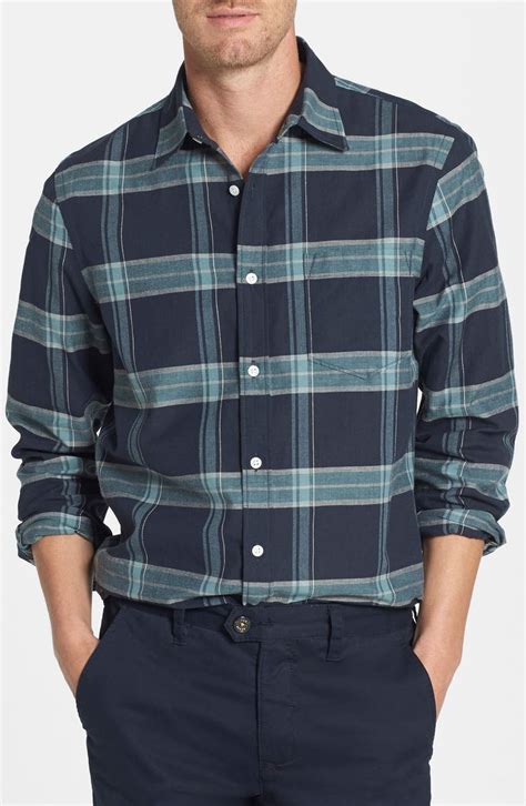 Nordstrom Trim Fit Washed Plaid Sport Shirt Nordstrom