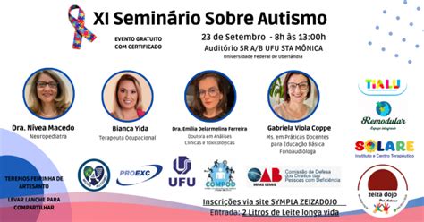 XI Seminário Sobre Autismo na UFU OngZeizaDojo em Uberlândia Sympla