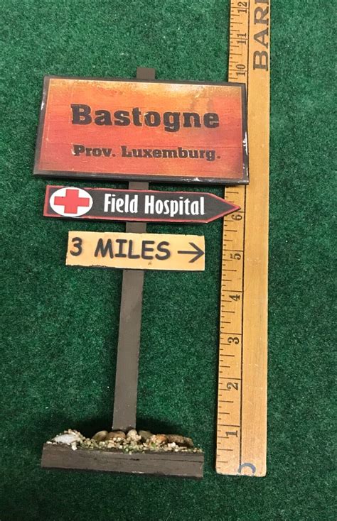 1 6 Scale Ww2 Bastogne Field Hospital Battle Of The Bulge Diorama Sign Ebay