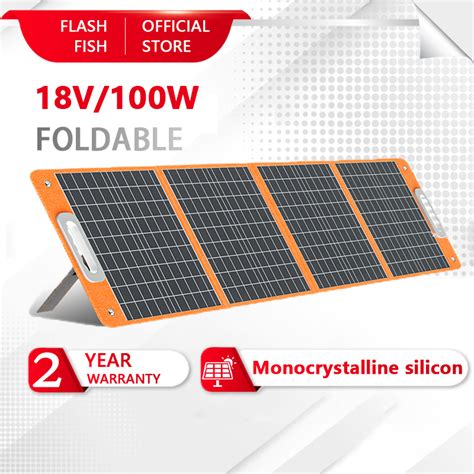 Flashfish Solar Panel Foldable V W Portable Solar Charger With