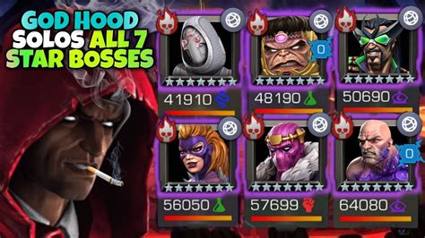 All 7 Star Bosses Soloed By The Hood Overture Of Evil Throne Breaker Difficulty Mcoc Youtube