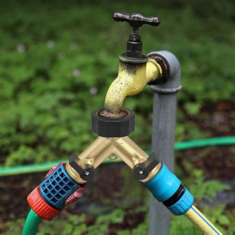 1 Garden Hose Y Valve Hose Separator Brass Hose Separator With Solid Brass Handle Brass Y Valve