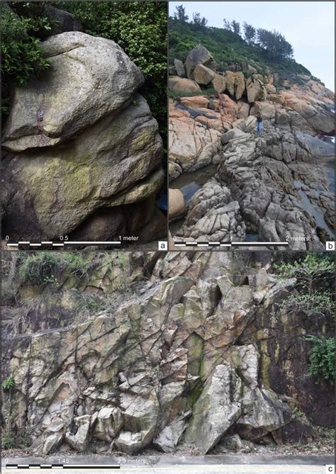 Representative Outcrops Of Granitic Rocks Of Macao A Rounded