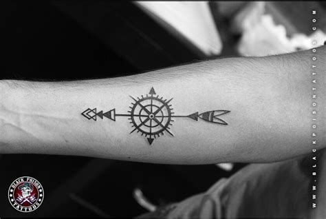 Nautical Star Compass Best Tattoo Studio in India Black Poison Tattoo