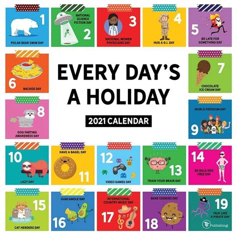 Free National Day Calendar 2021 | National day calendar, Wall calendar ...