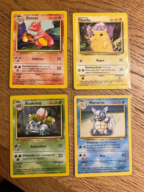 Pokemon Base Set 1999 Pikachu Glutexo Bisaknosp Schillok Kaufen