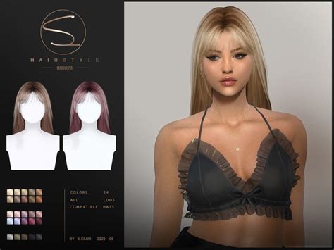 S Club S Long Straight Hairstyle Suzane080823 Sims Hair Long