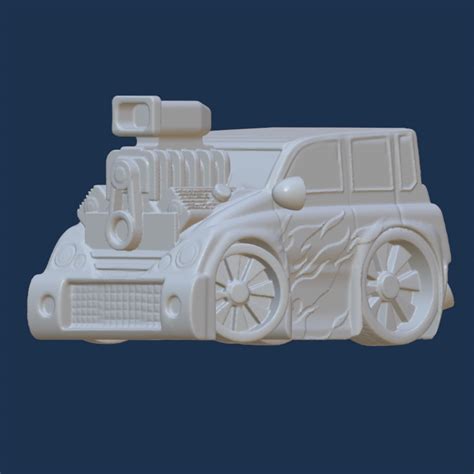 Hot Rod SUV Cartoon SUV D STL File For D Printing Original Design