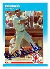 Ellis Burks Autographed Baseball Card Boston Red Sox Fleer U