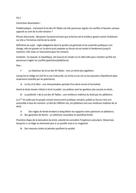 Td Td Histoire Note De Td Td Correction Dissertation