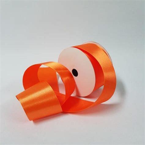 Satin Ribbon Single Sided Mm Orange Desflora